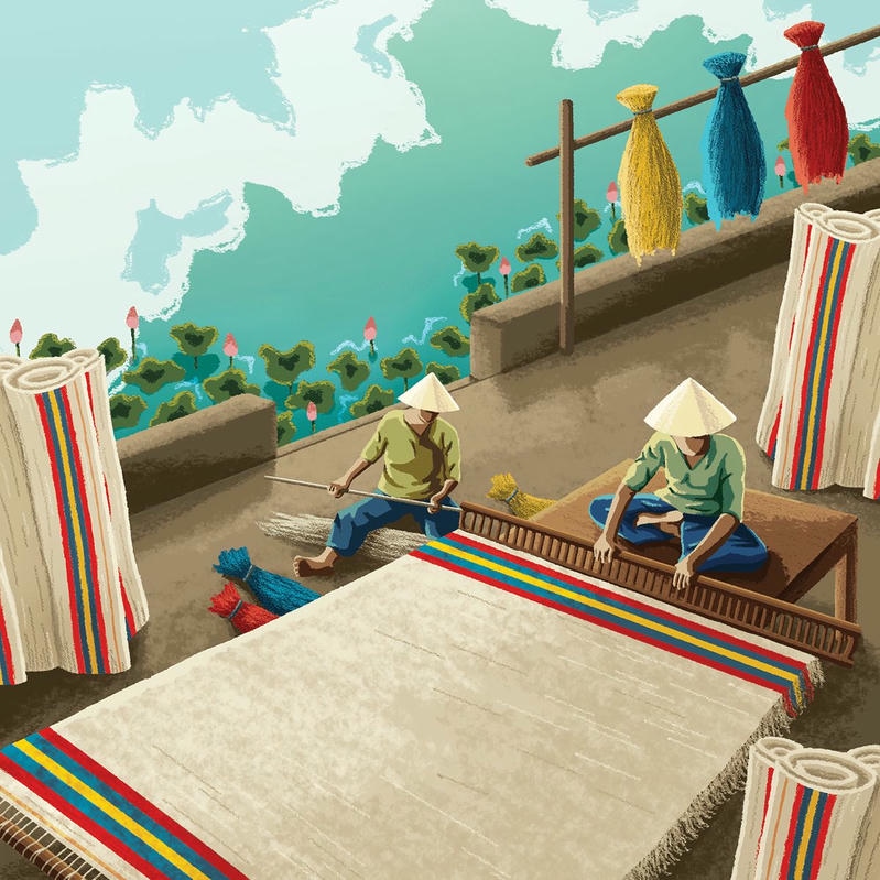 Ảnh Tranh vẽ làng nghề truyền thống thủ công mỹ nghệ