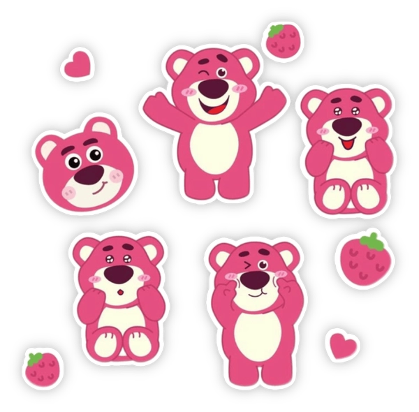 Bộ sticker gấu dâu