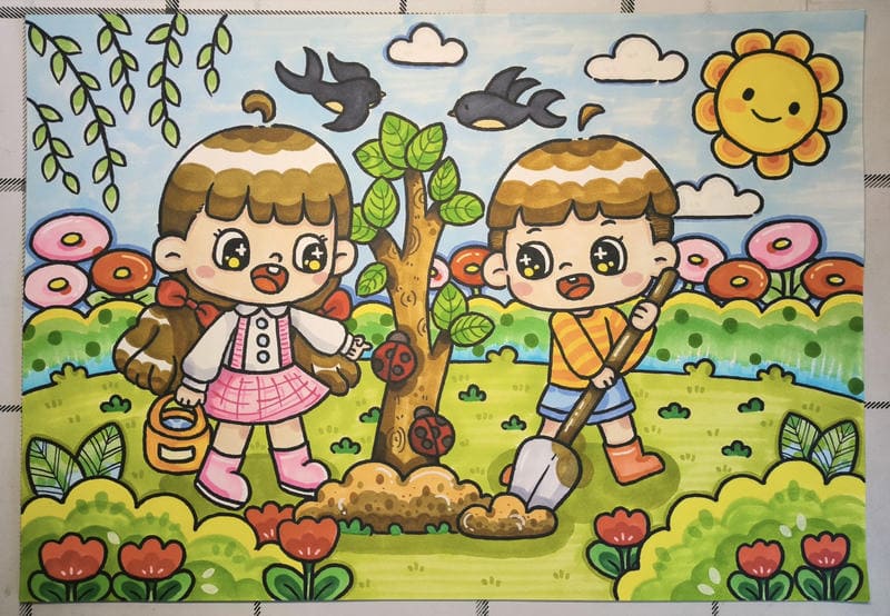 Bức tranh lao động cuối tuần của học sinh