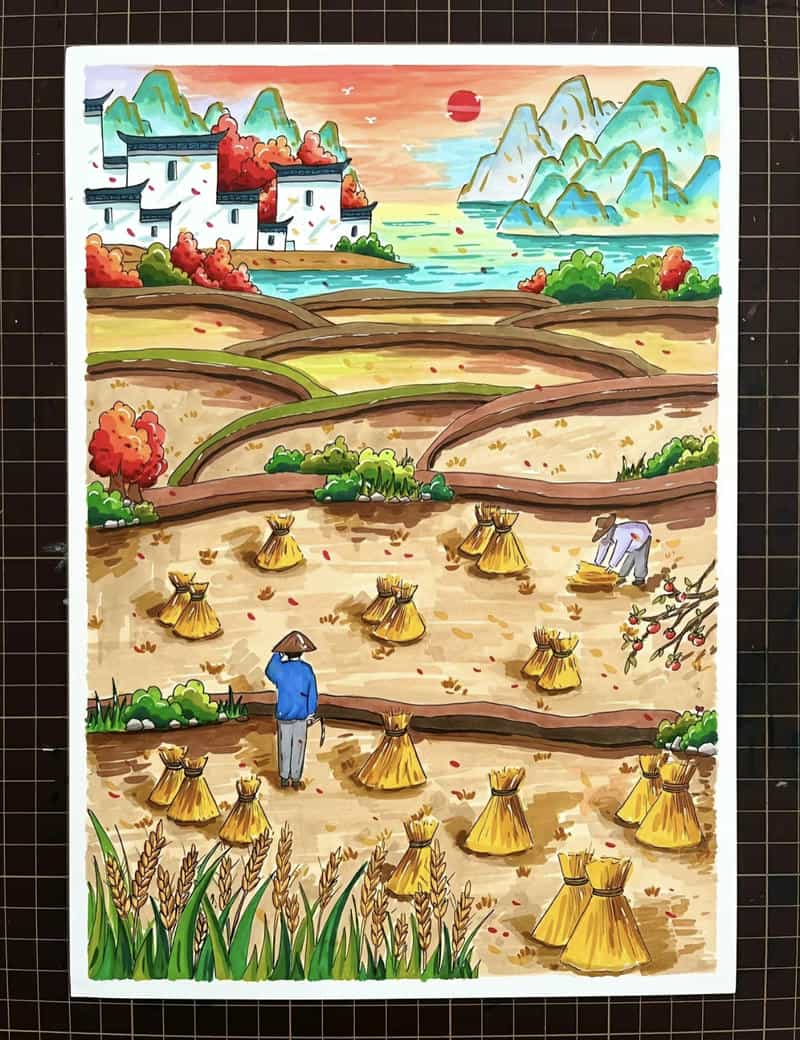 Bức tranh lao động ở đồng ruộng