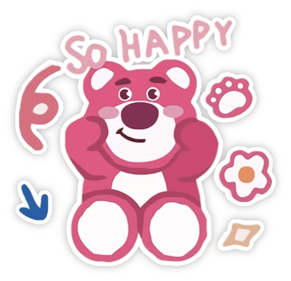 Gấu dâu dễ thương sticker