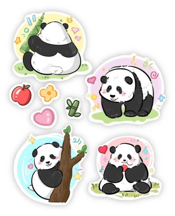 Gấu trúc nhí nhảnh sticker