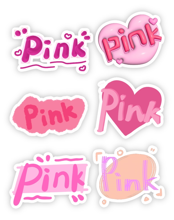 Hình cute sticker màu hồng