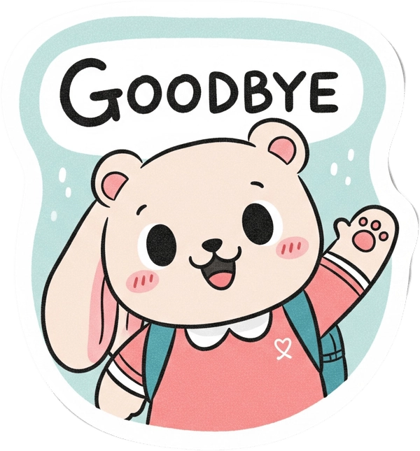 Hình sticker bye bye lém lỉnh