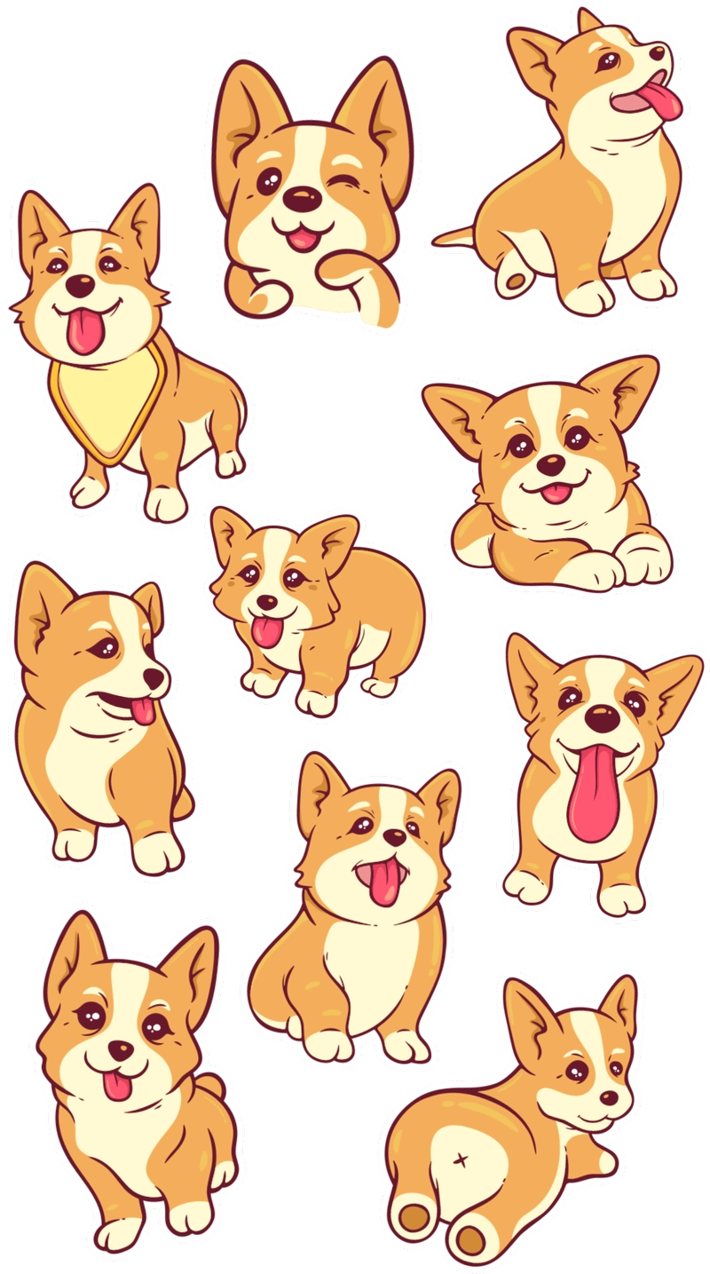 Hình sticker chó ngộ nghĩnh
