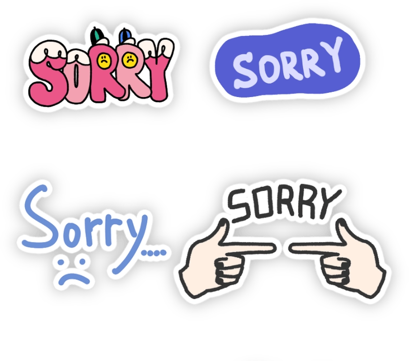 Hình sticker cute xin lỗi