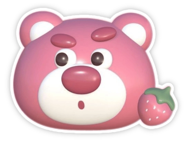 Hình sticker gấu hồng
