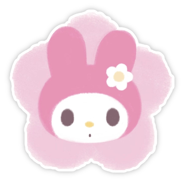 Hình sticker màu hồng cute