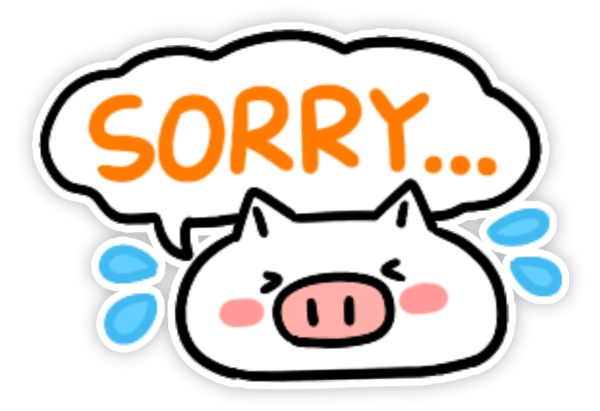 Hình xin lỗi bằng sticker