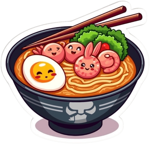 Nhãn dán món ăn dễ thương