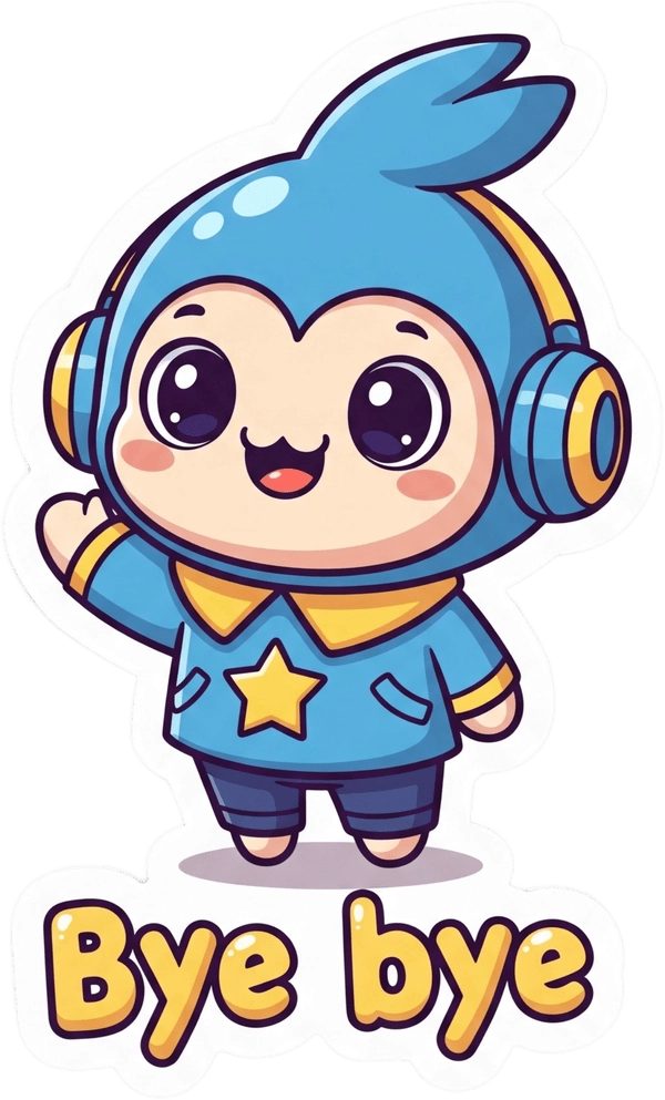 Sticker chào tạm biệt cute