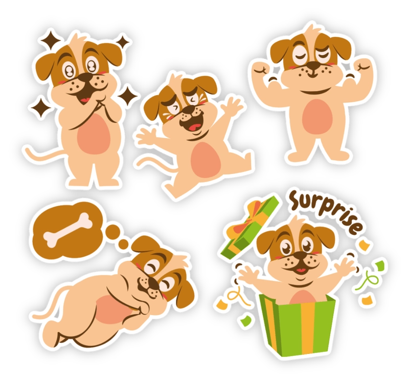 Sticker chó cute
