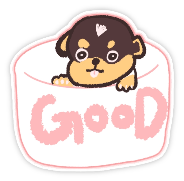 Sticker con chó cute cho chat