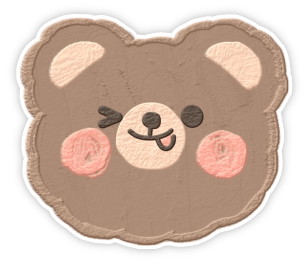 Sticker con gấu béo đáng yêu