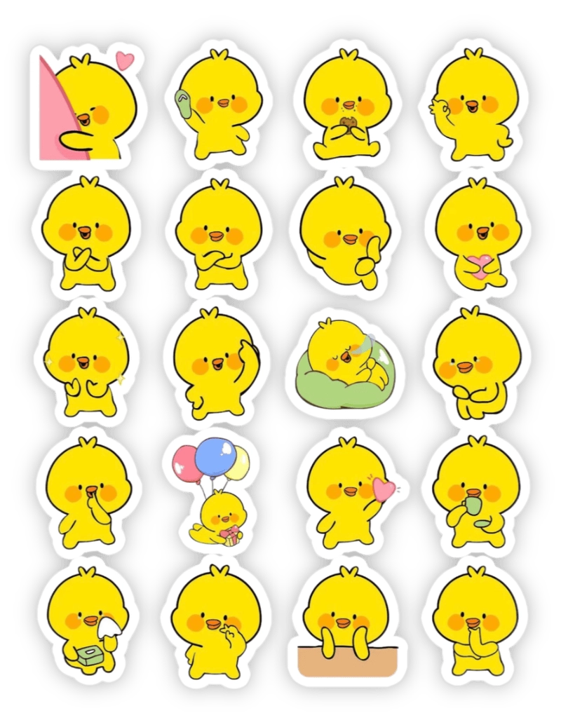 Sticker con vịt đáng yêu ngộ nghĩnh