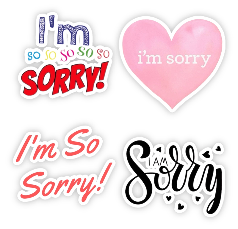 Sticker cute để xin lỗi