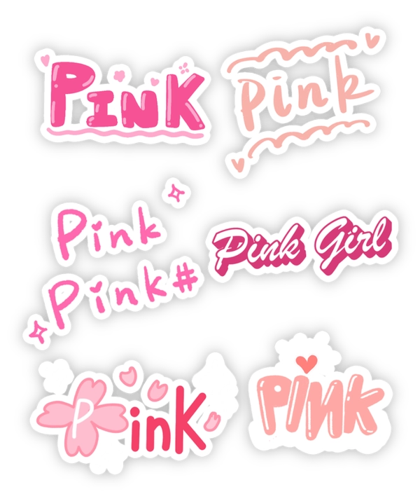 Sticker dễ thương tông hồng