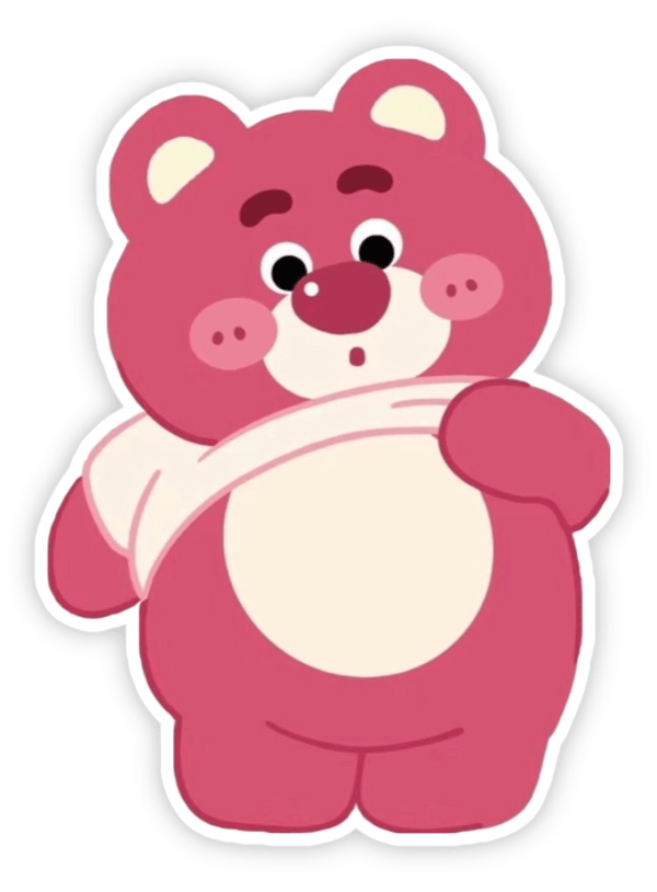 Sticker gấu dâu biểu cảm