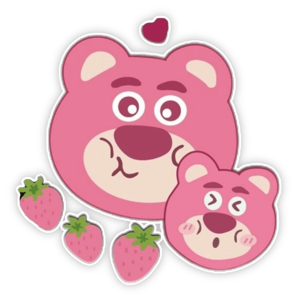 Sticker gấu dâu