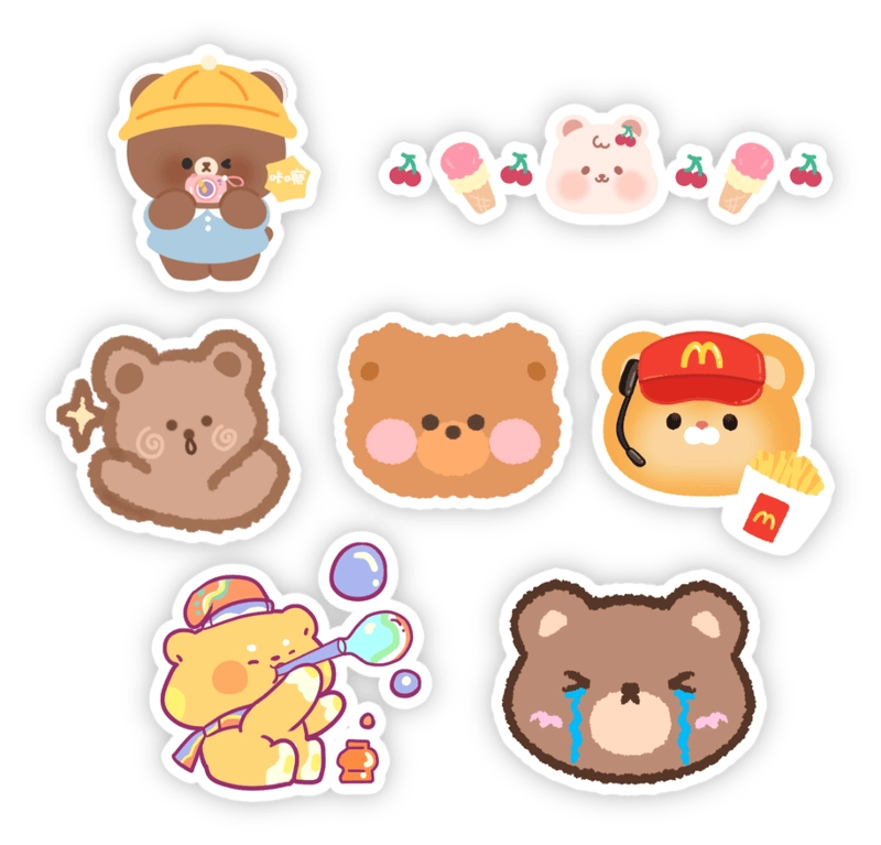 Sticker gấu gửi yêu thương