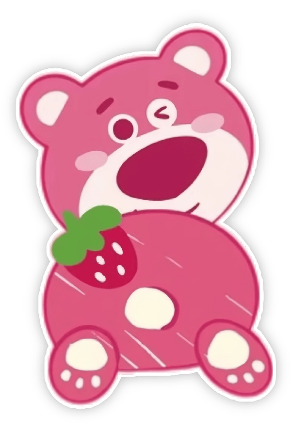 Sticker gấu hồng dễ thương