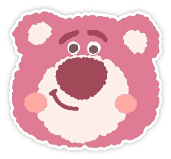 Sticker gấu hồng