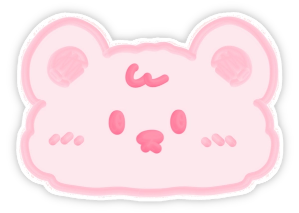 Sticker gấu nằm cute