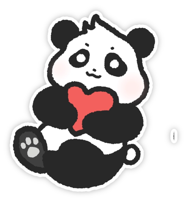 Sticker gấu trúc lầy lội