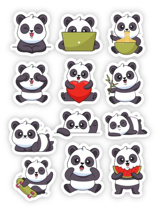 Sticker gấu trúc xả stress