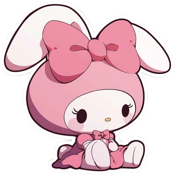 Sticker hoạt hình màu hồng