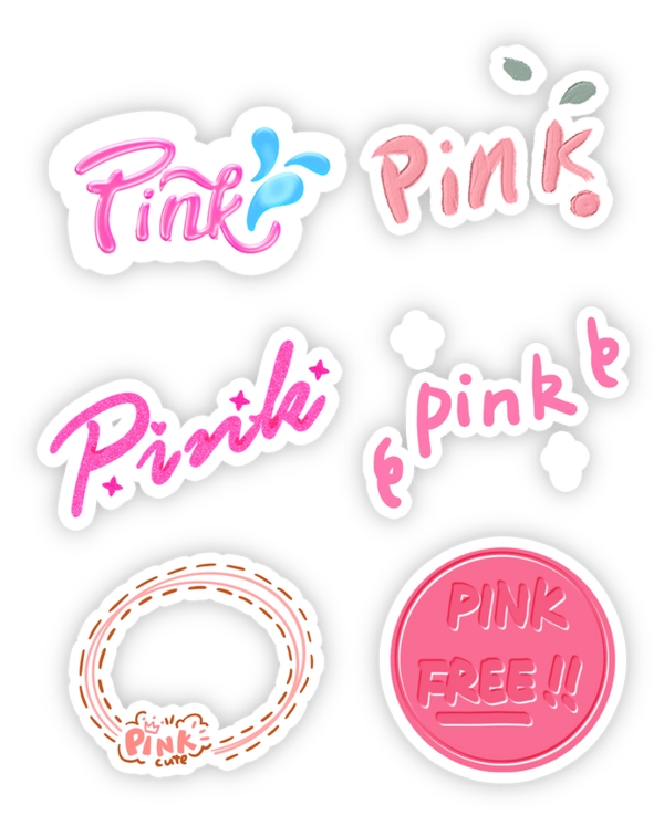 Sticker hồng ngọt ngào