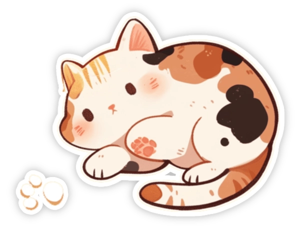 Sticker mèo cute biểu cảm dễ thương