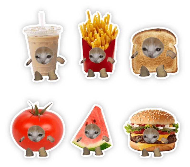 Sticker mèo meme chọc bạn