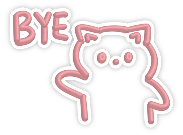 Sticker tạm biệt hoạt hình