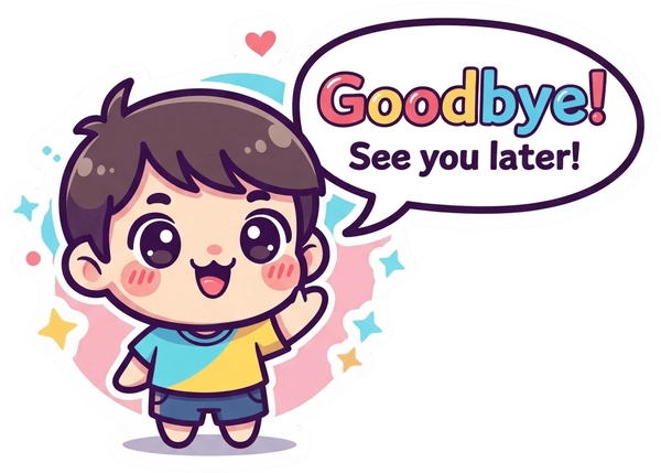 Sticker tạm biệt ngầu lòi