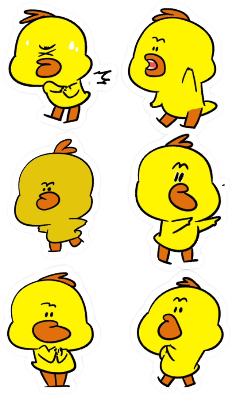Sticker vịt vàng chibi