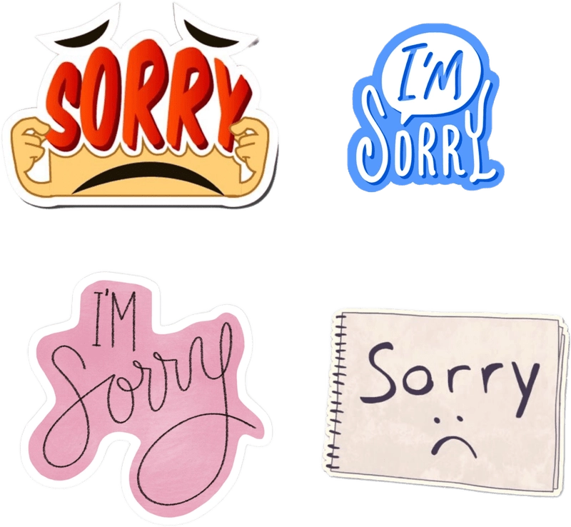Sticker xin lỗi dễ thương