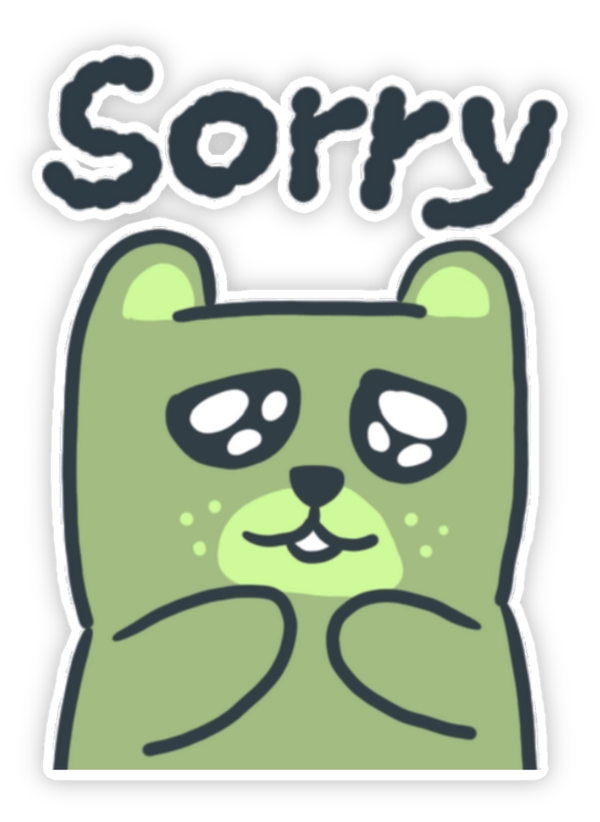 Sticker xin lỗi hài hước