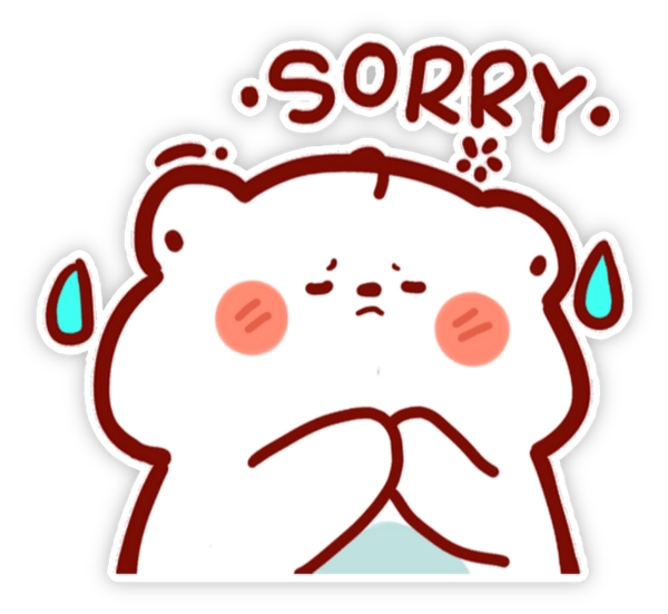 Sticker xin lỗi hoạt hình