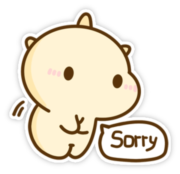 Sticker xin lỗi meme