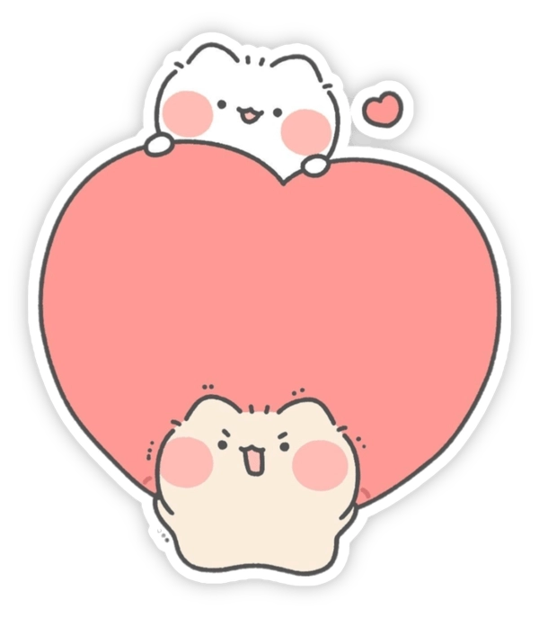 Sticker yêu thương pastel