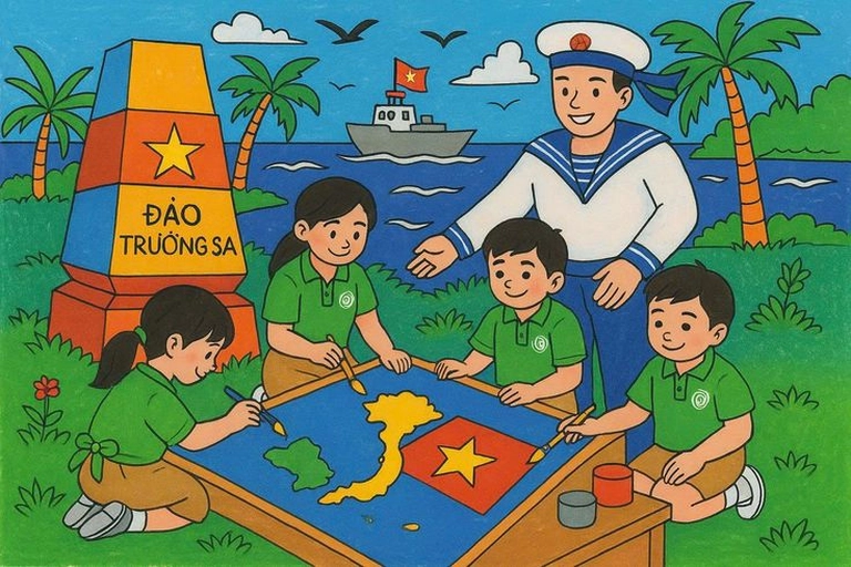 Tranh biển đảo sinh động tươi đẹp