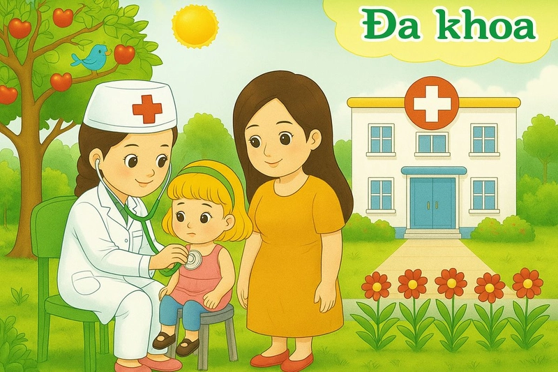 Tranh nghề bác sĩ vẽ sống động đầy màu sắc