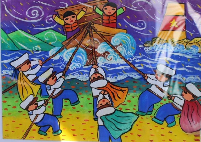 Tranh vẽ biển đảo việt nam lớp