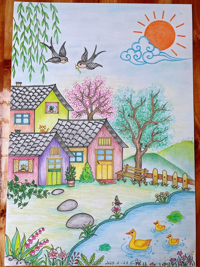 Tranh vẽ chủ đề mùa xuân rực rỡ