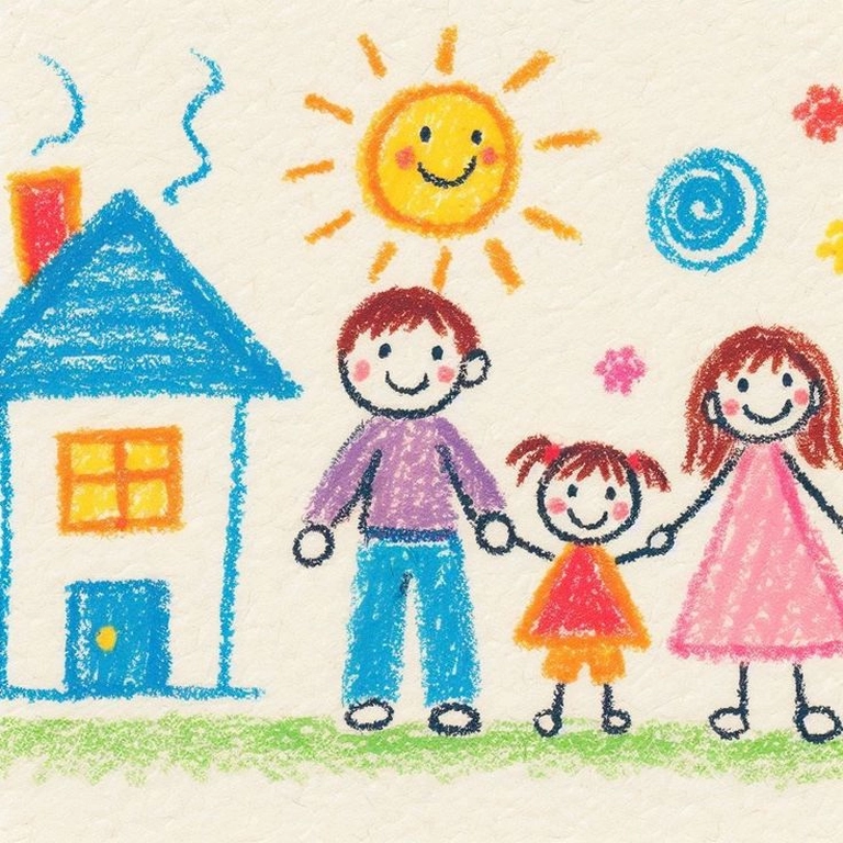 Tranh vẽ gia đình 4 người lớp 8