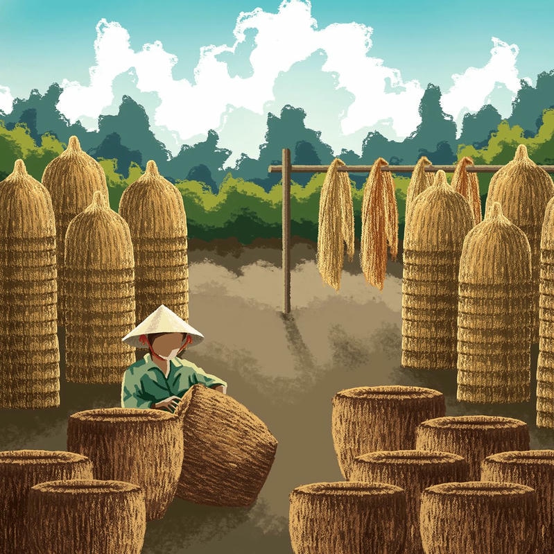 Tranh vẽ làng nghề truyền thống mang nét văn hóa dân gian