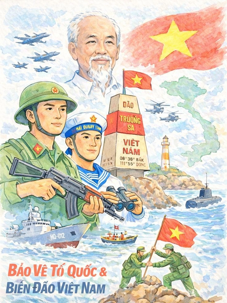 Vẽ biển đảo đơn giản đẹp mắt