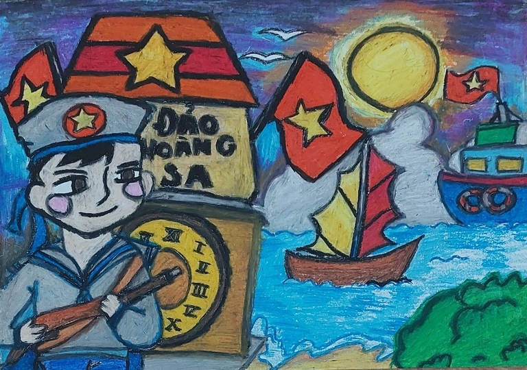 Vẽ biển đảo quê hương tươi đẹp