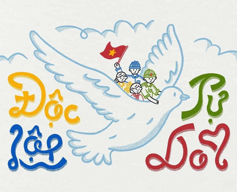 Vẽ tranh bảo vệ hòa bình chim bồ câu trắng bay cao